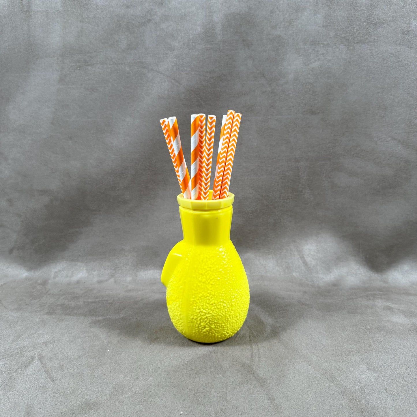 Porte paille en verre publicitaire Orangina vintage Made in France