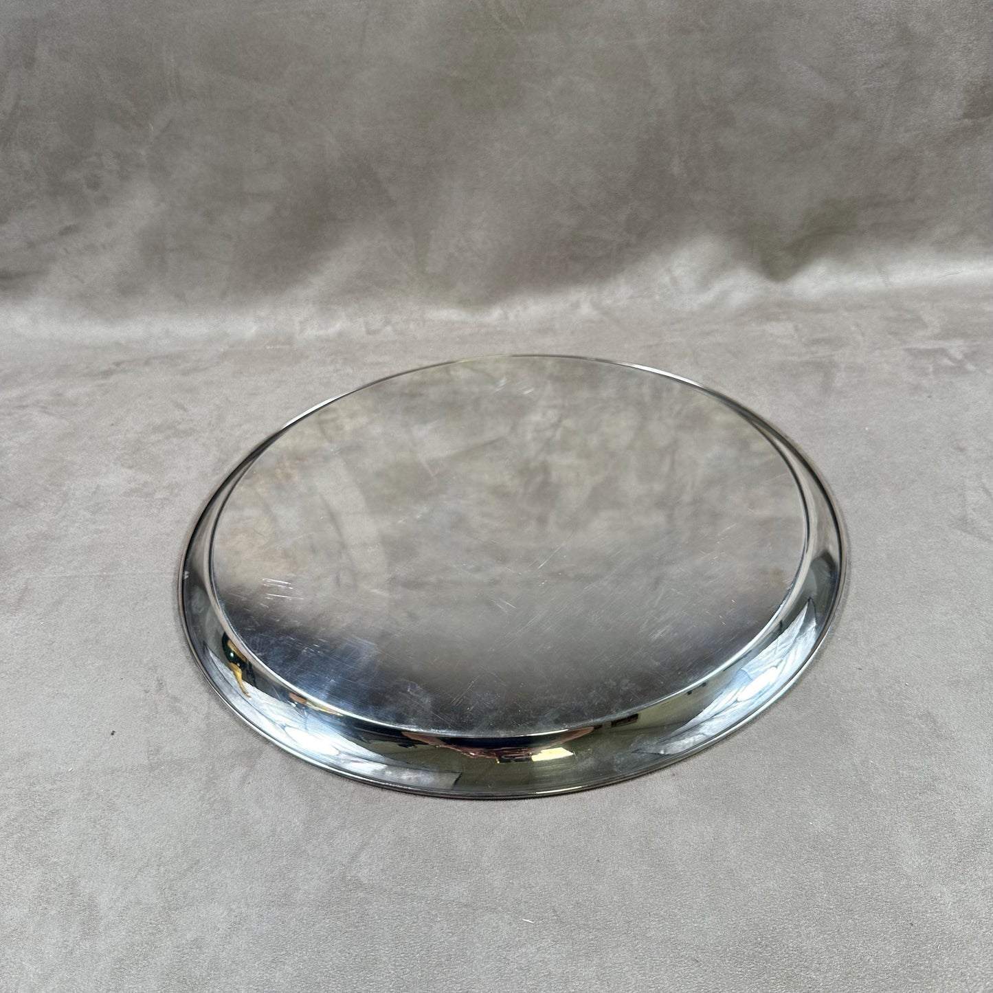 Cailar Bayard vintage round silver metal tray Made in France 1900