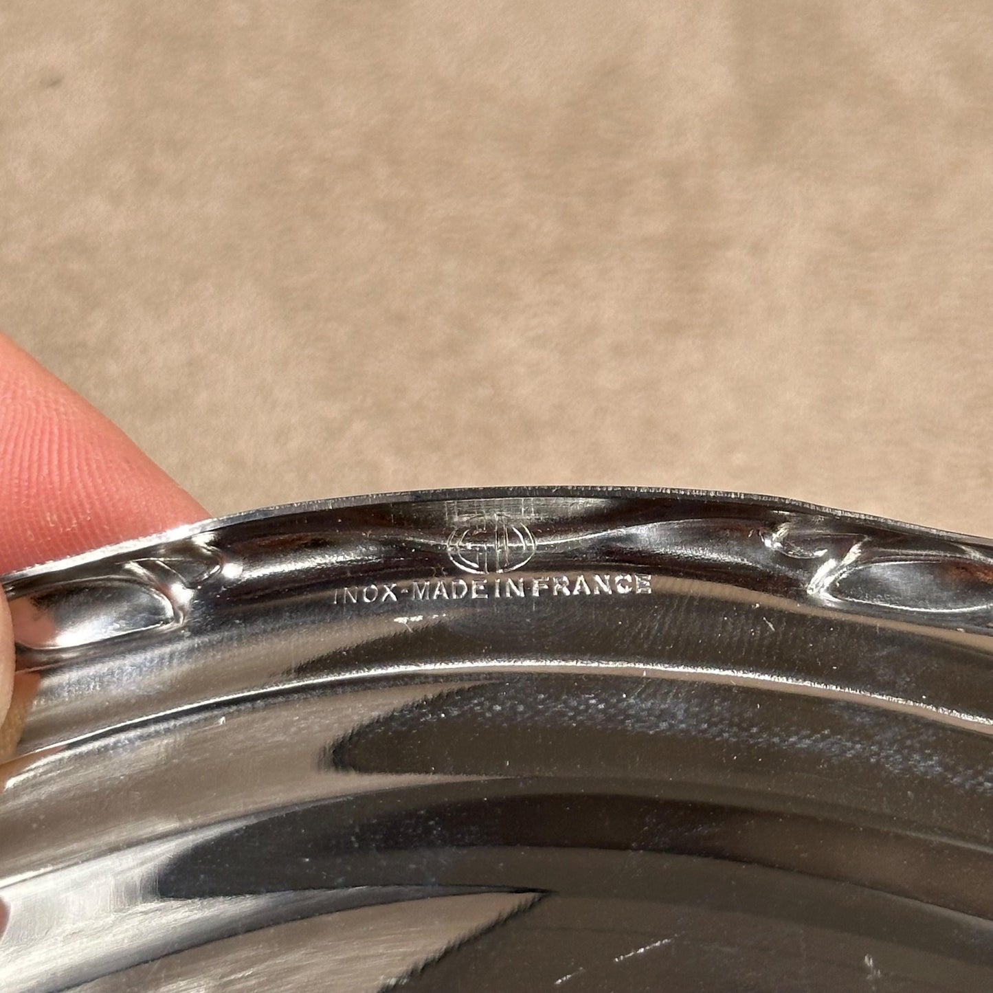 Set of 6 ice cream cups 1 tray Guy Degrenne in 18/10 stainless steel vintage Made in France