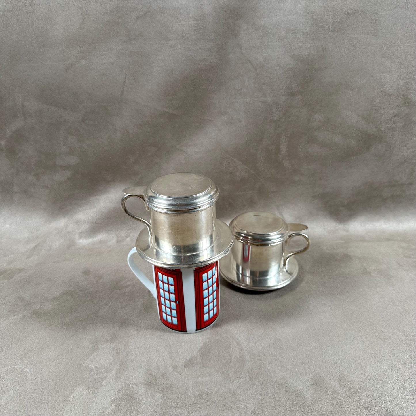 VERY RARE Set of vintage silver metal coffee filters Made in France