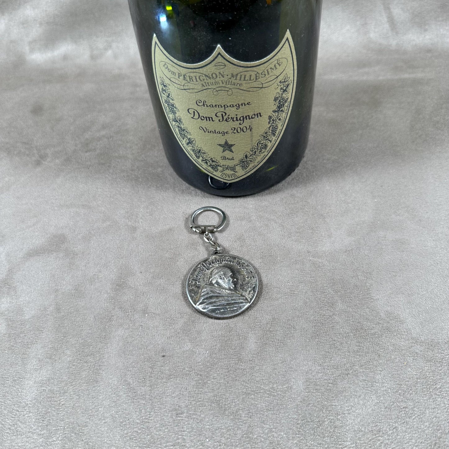 SELTENER Moet&amp;Chandon Dom Perignon Stahl-Schlüsselring Made in France 1980er Jahre