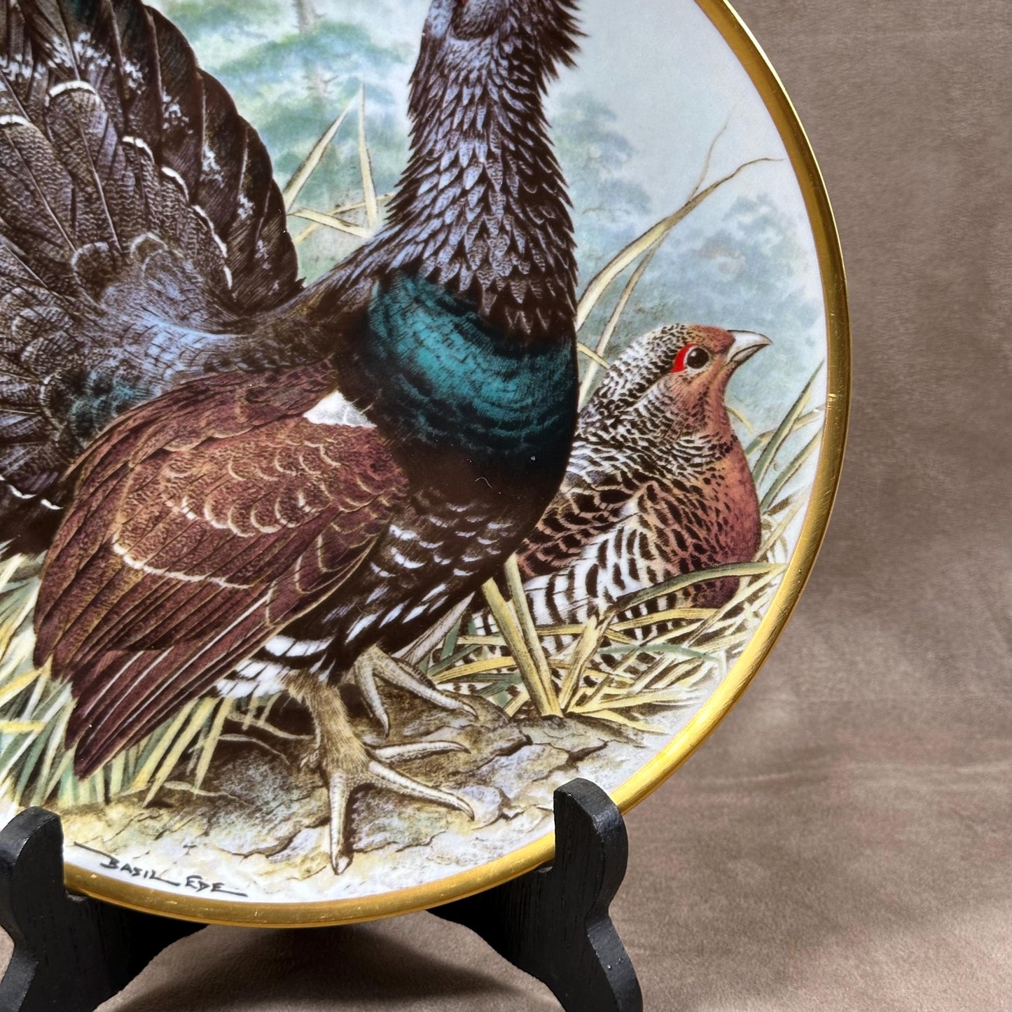 Beautiful decorative plate "Gamebird of the World" by Basil Ede made by Haviland in Limoges porcelain for Franklin Porcelain 1979