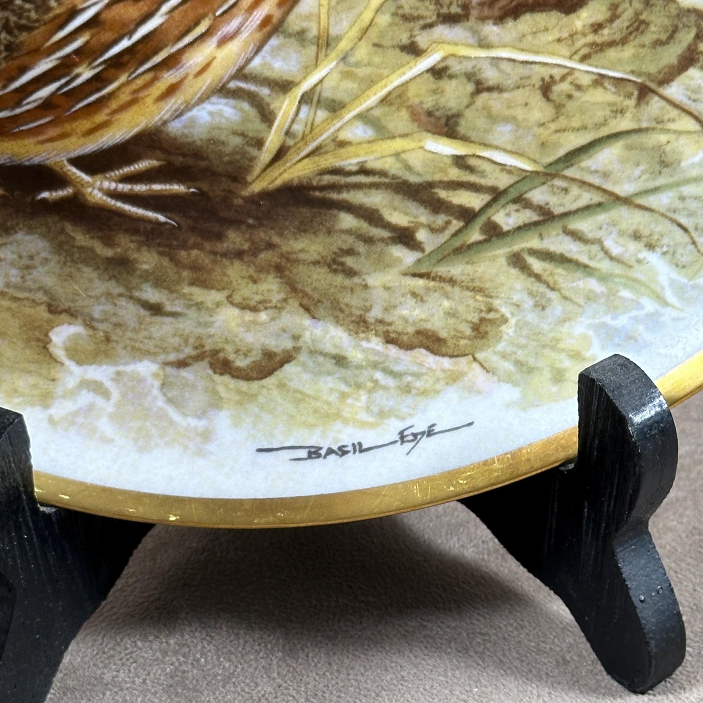 Beautiful decorative plate "Gamebird of the World" by Basil Ede made by Haviland in Limoges porcelain for Franklin Porcelain 1979