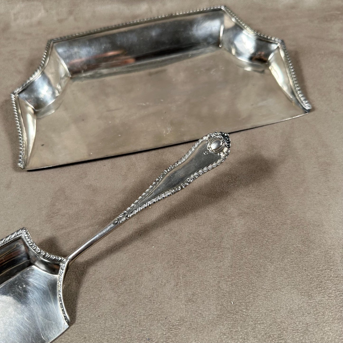 Vintage Silver Plated Crumb Tray HJ Linton Paris Made in England 1900