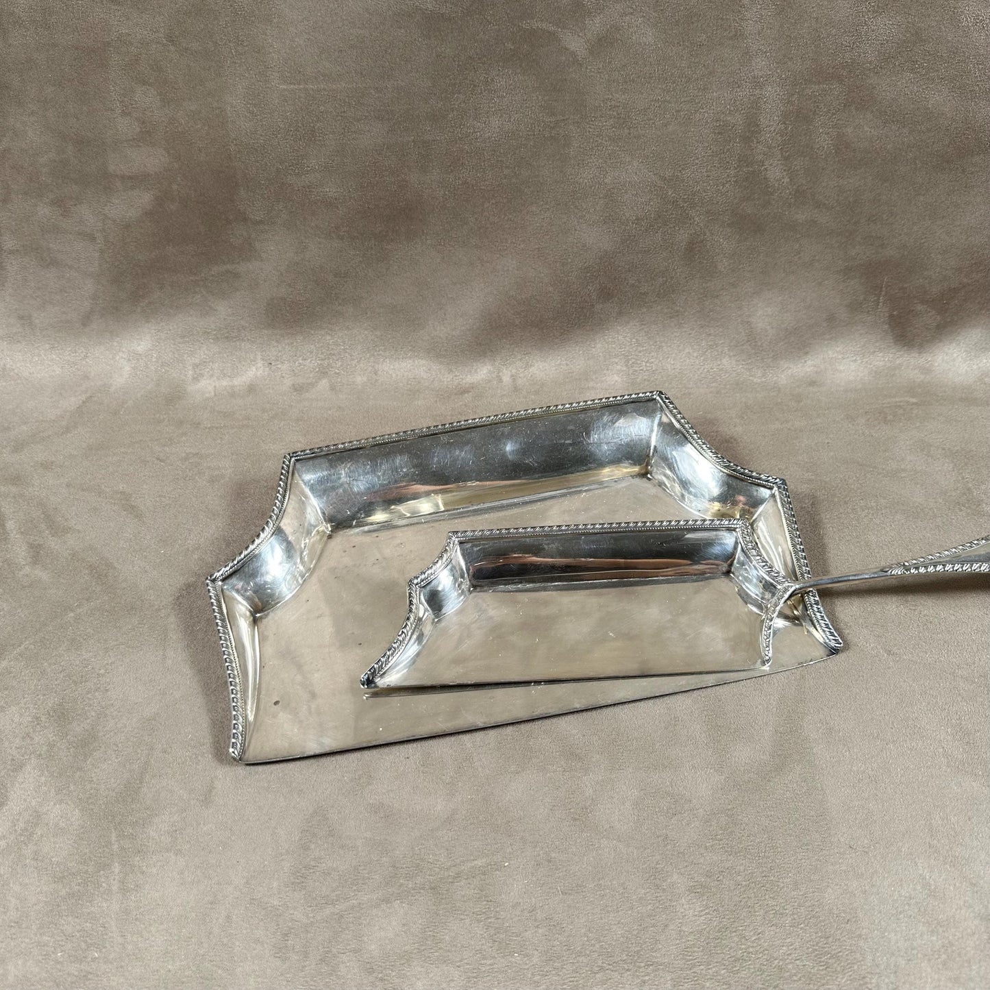 Vintage Silver Plated Crumb Tray HJ Linton Paris Made in England 1900