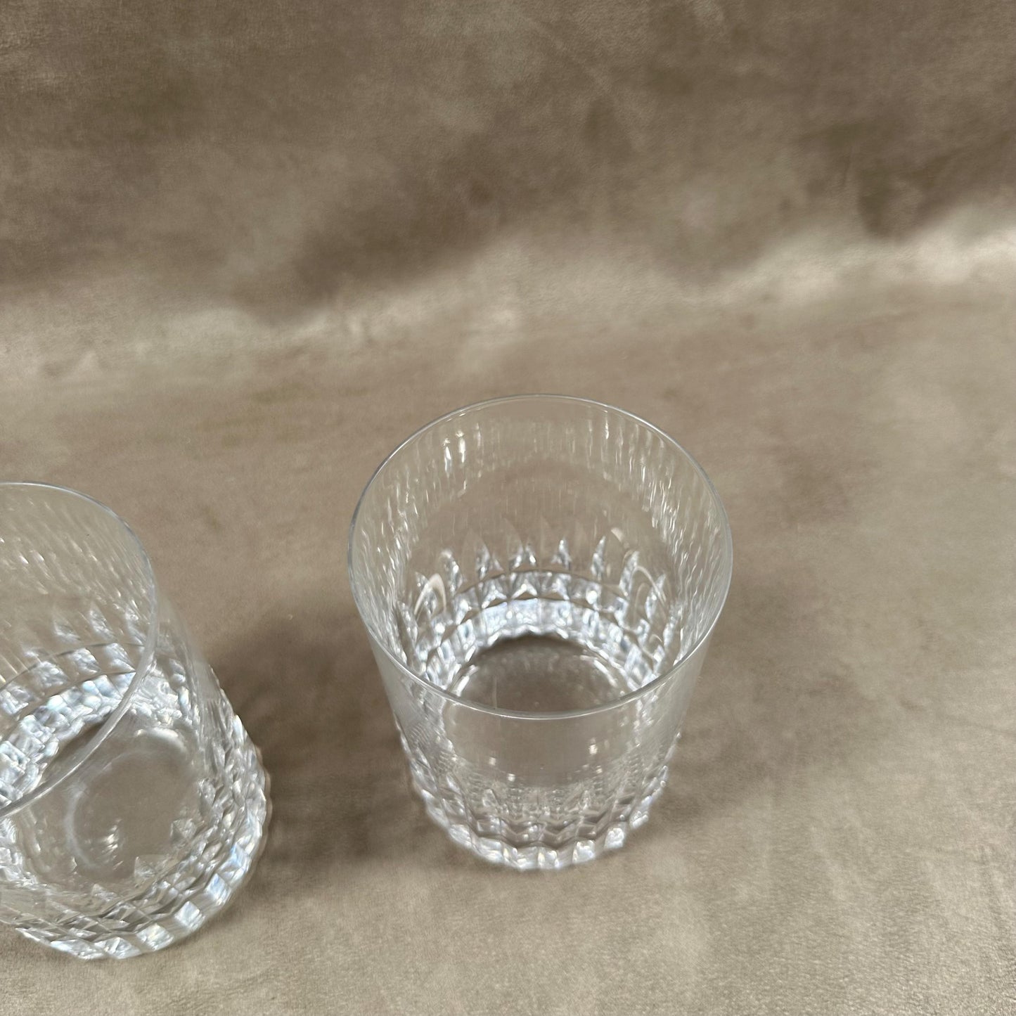 RARE Set of 2 vintage Daum France crystal whisky glasses Made in France