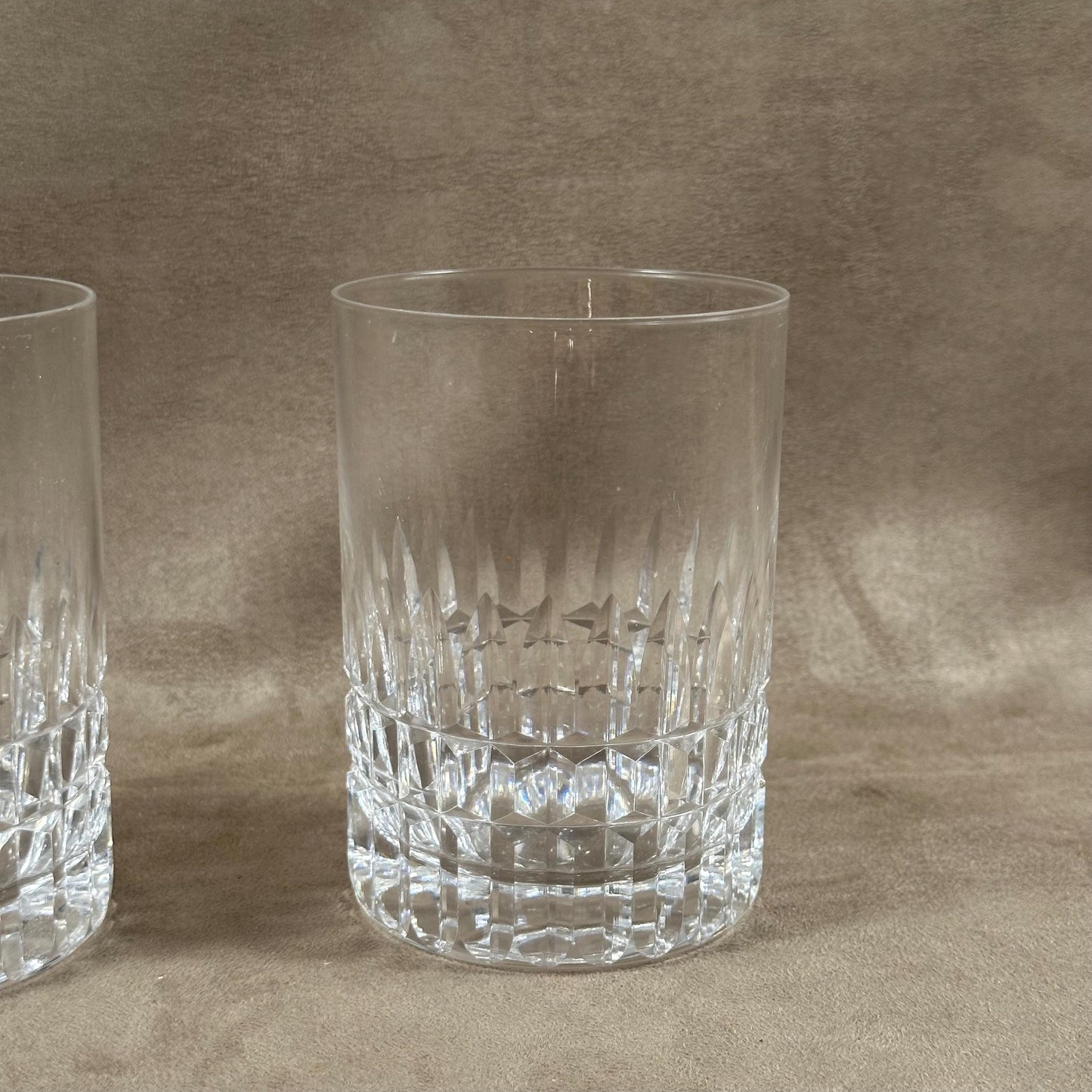 RARE Set of 2 vintage Daum France crystal whisky glasses Made in France