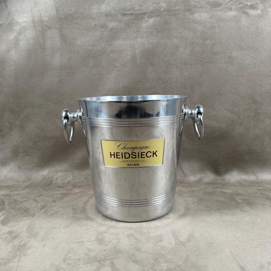 Seau à champagne vintage Heidsieck en aluminium Années 1980