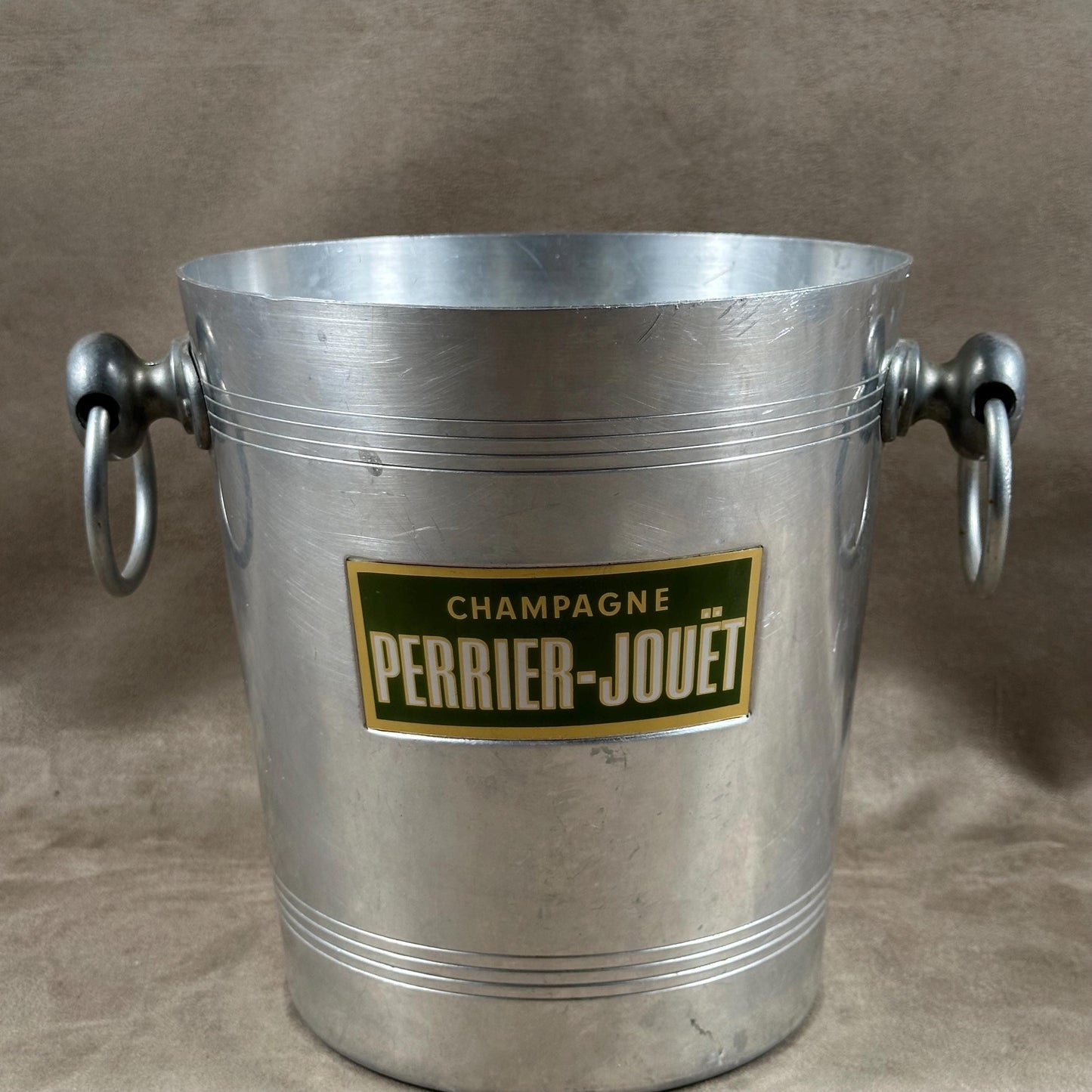 RARE Perrier-Jouet Belle époque Seau à champagne vintage en aluminium made in France Années 1960