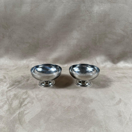 Set of 2 ice cream cups in 18/10 stainless steel, Made in France, Vintage 1980