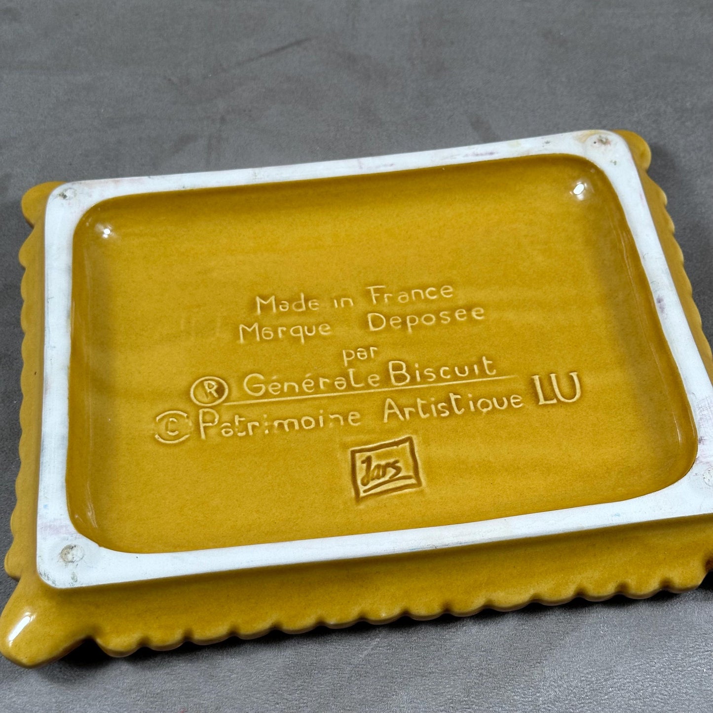 RARE Dessous de plat petit beurre LU en forme de biscuit en céramique Modèle Original Made in France 1980