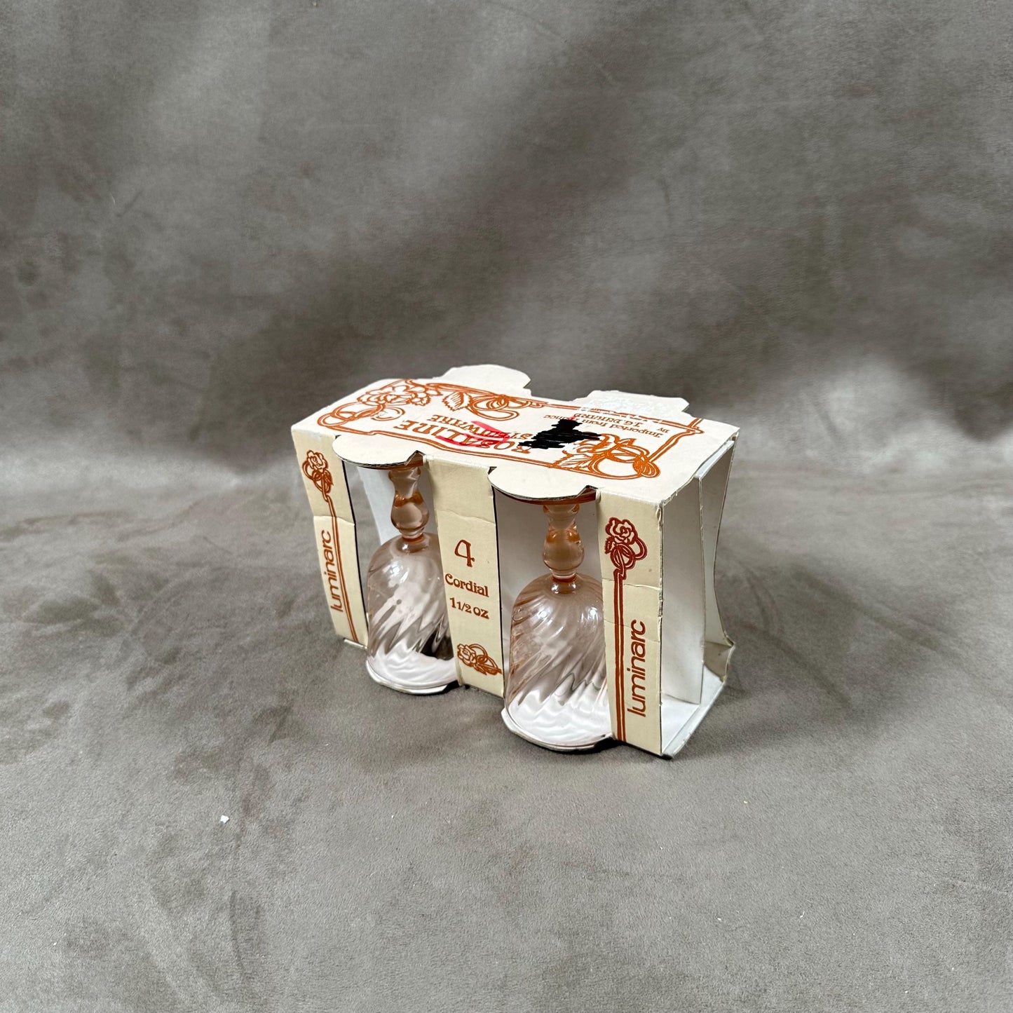 Set of 4 Rosaline Stemmed Glasses by Luminarc, Made in France, Vintage 1980