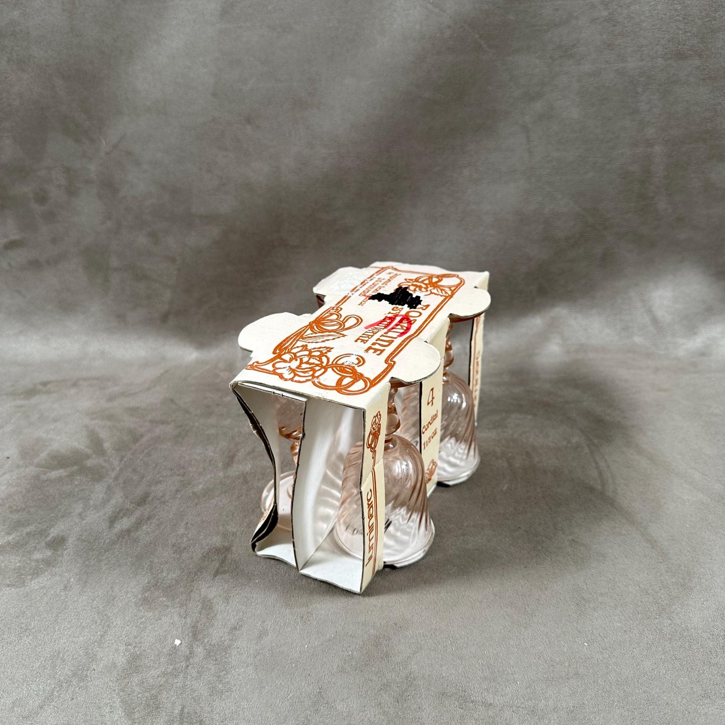 Set of 4 Rosaline Stemmed Glasses by Luminarc, Made in France, Vintage 1980