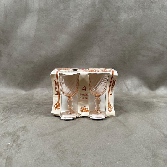 Set of 4 Rosaline Stemmed Glasses by Luminarc, Made in France, Vintage 1980