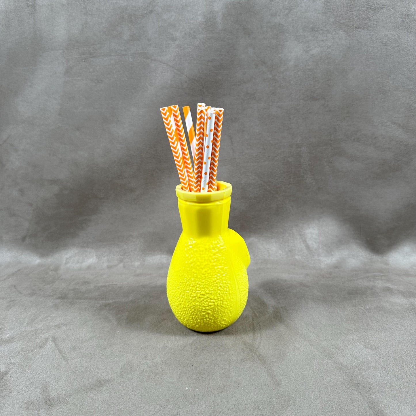 Porte paille en verre publicitaire Orangina vintage Made in France