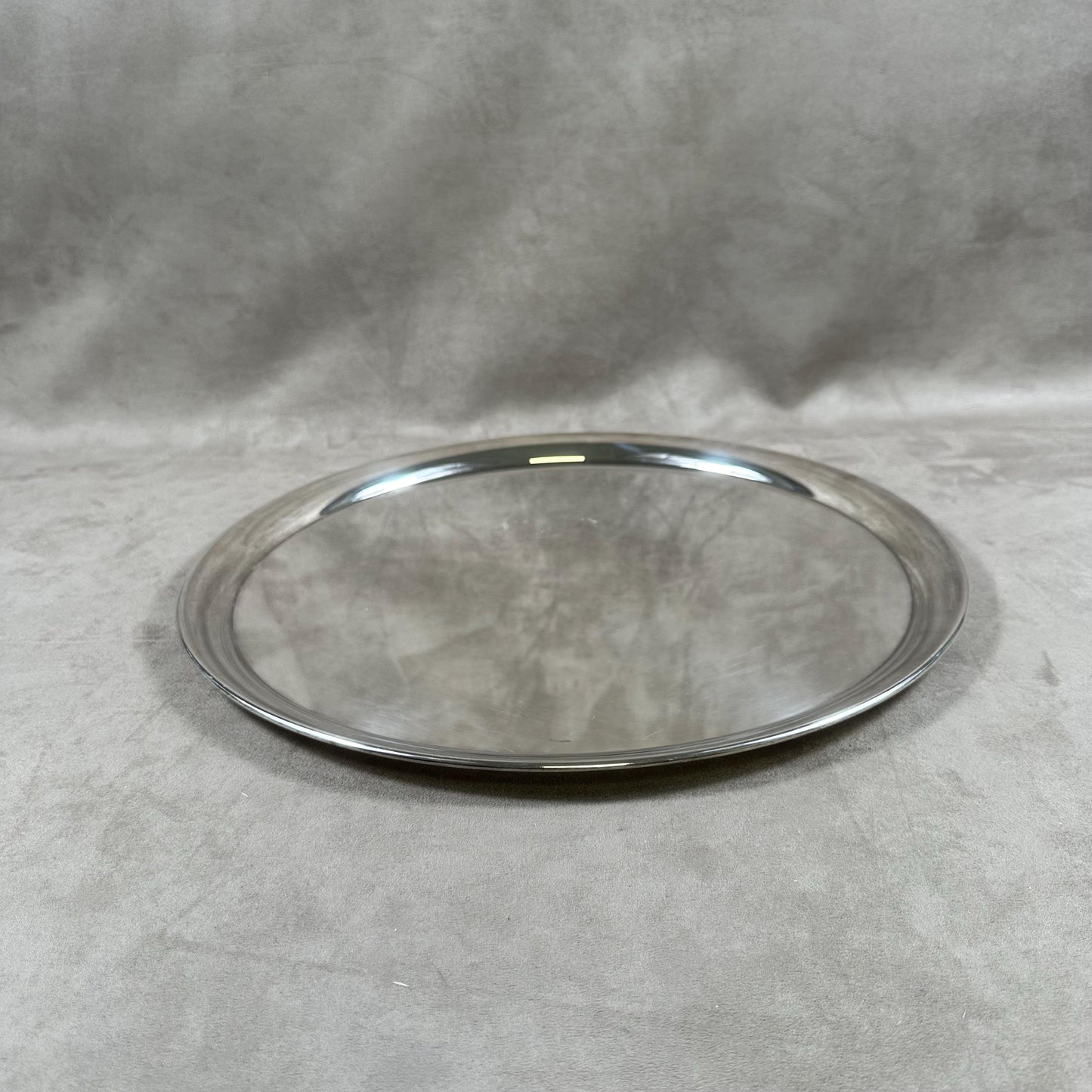 Cailar Bayard vintage round silver metal tray Made in France 1900