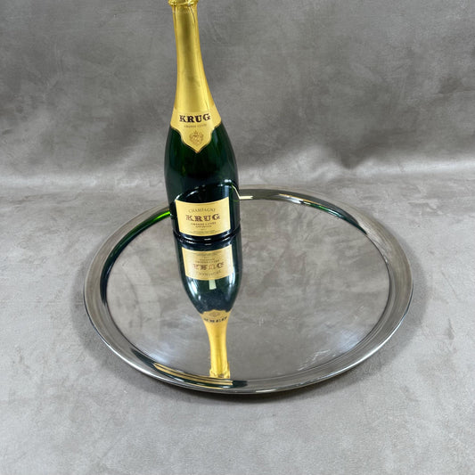 Cailar Bayard vintage round silver metal tray Made in France 1900