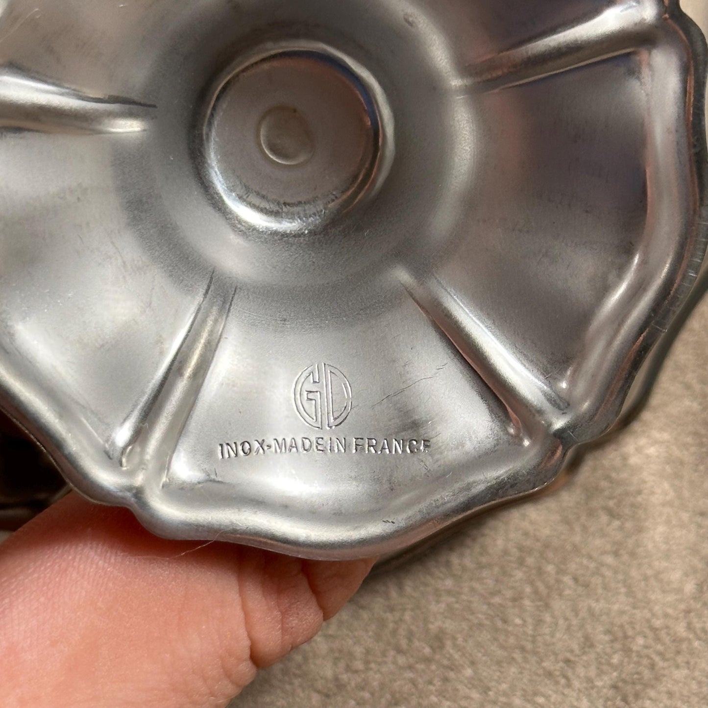 Set of 6 ice cream cups 1 tray Guy Degrenne in 18/10 stainless steel vintage Made in France