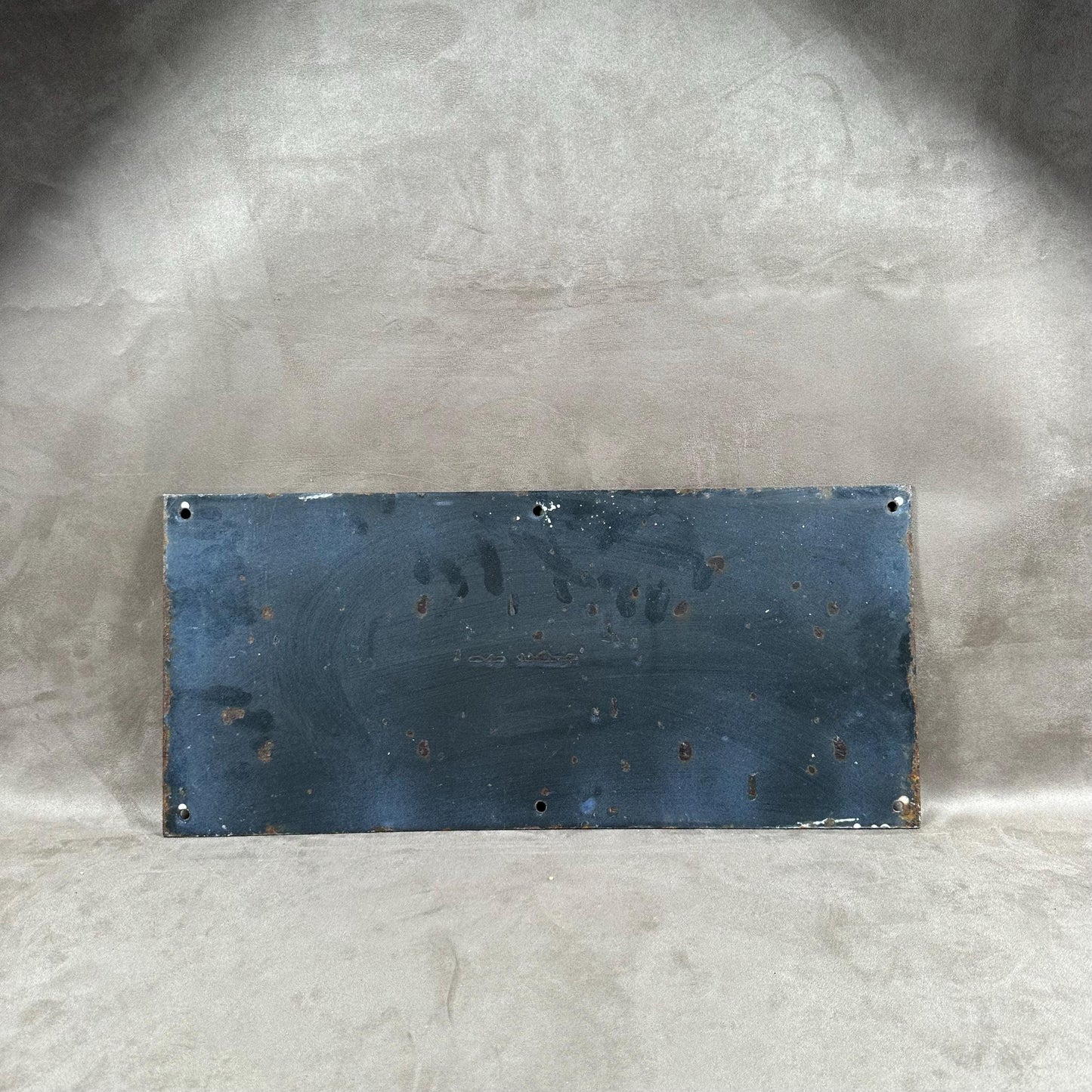 VERY RARE Vintage French town street sign "Rue du Vieux Château" in blue enameled sheet metal. Made in France 1900