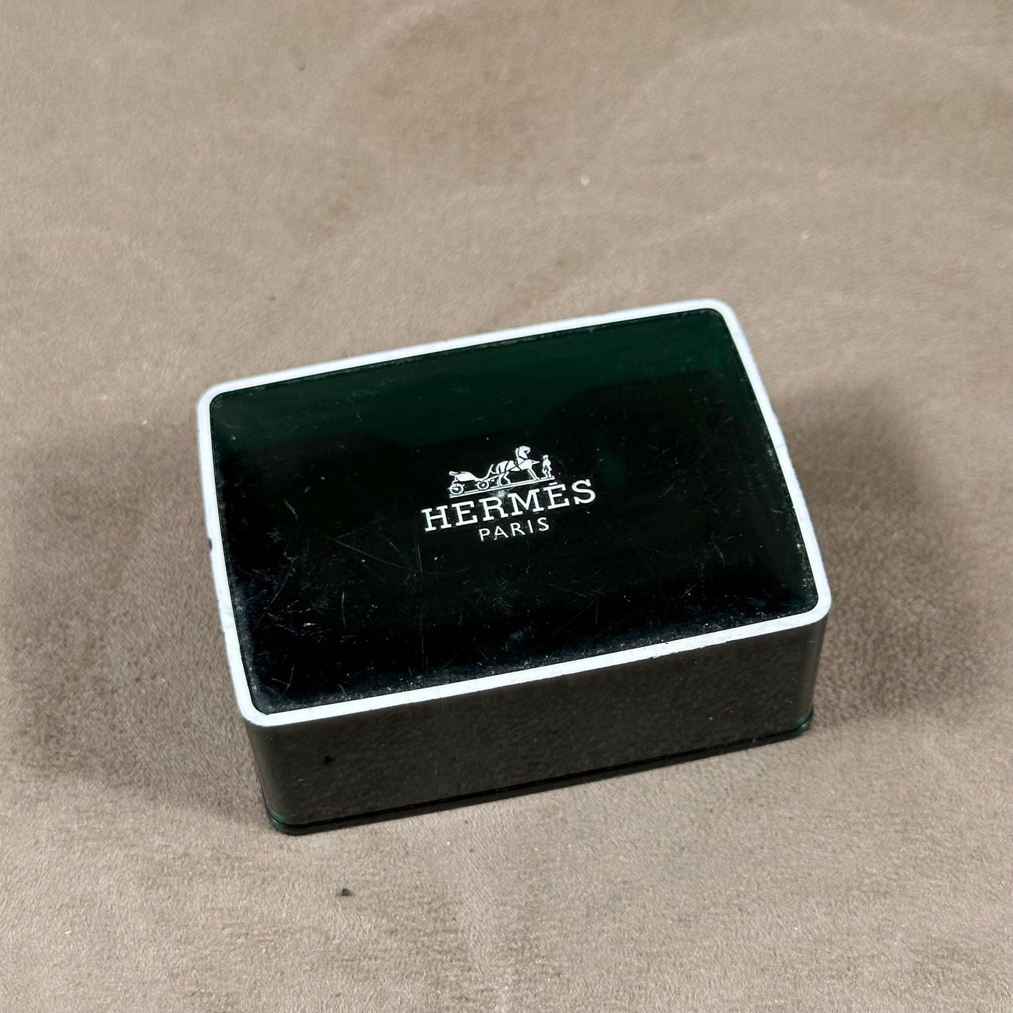 RARE Small HERMES Paris soap box for Eau d'orange verte perfume vintage Made in France