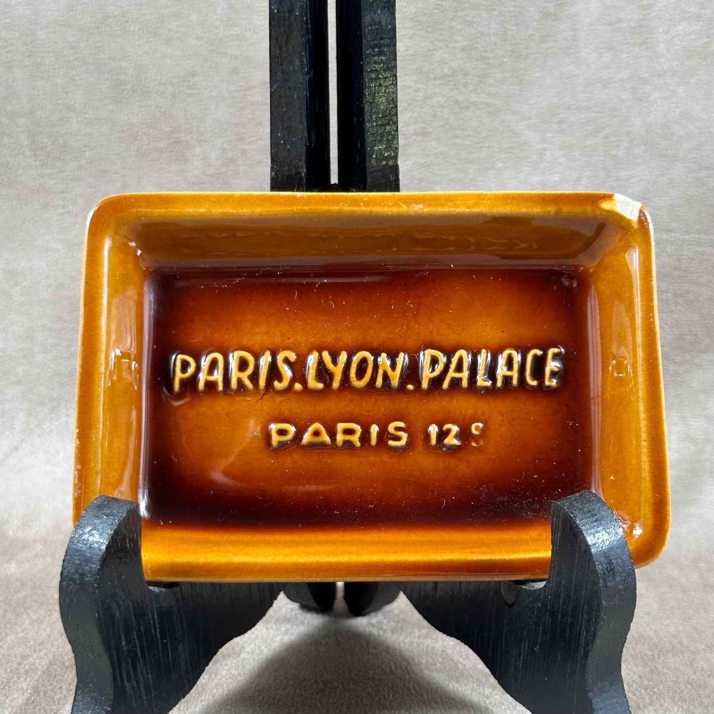 Toupet Ceramic Advertising Ashtray, Paris Lyon Palace Paris 12th, Made in France, Vintage 1970