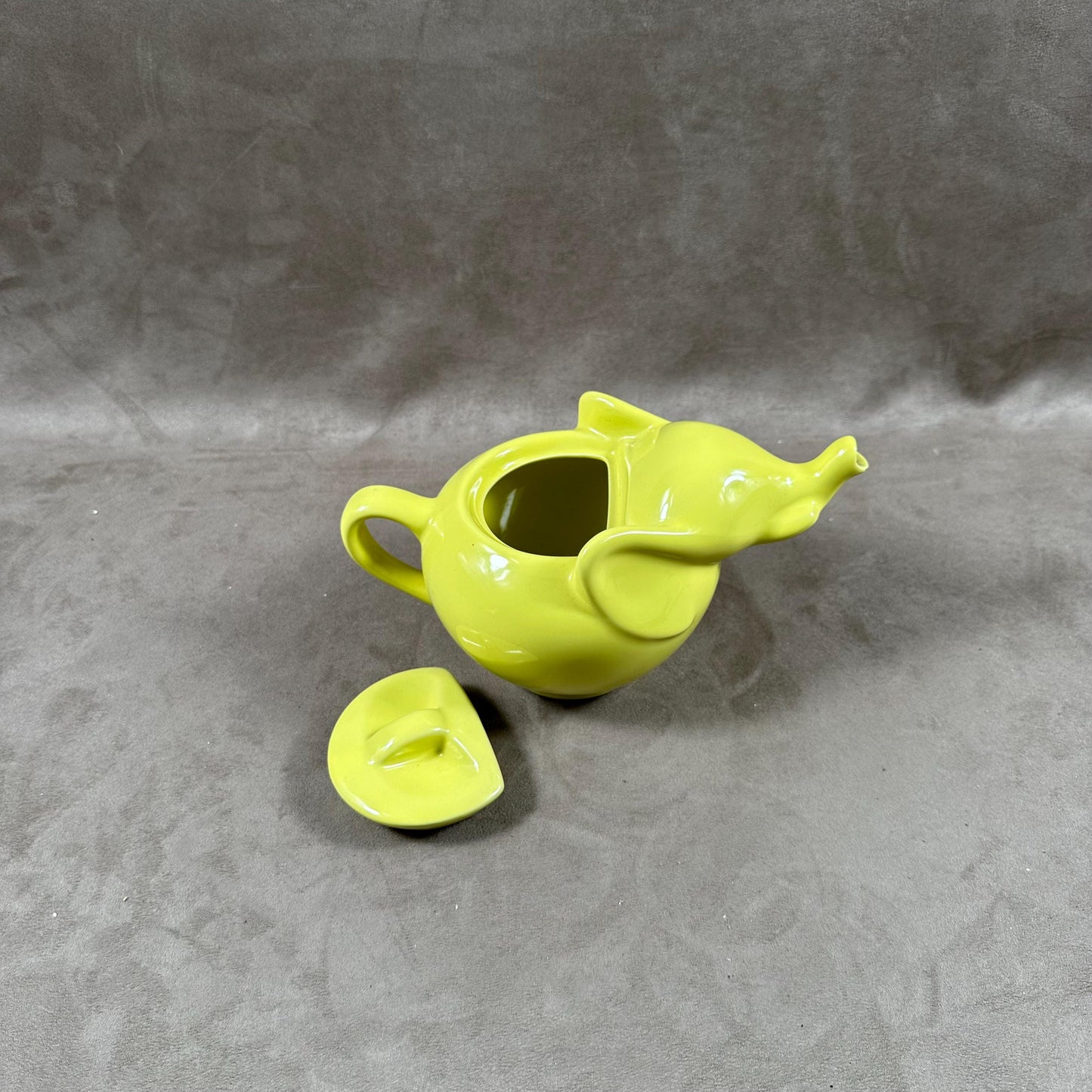 Beautiful green ceramic teapot in the shape of an elephant Made in France
