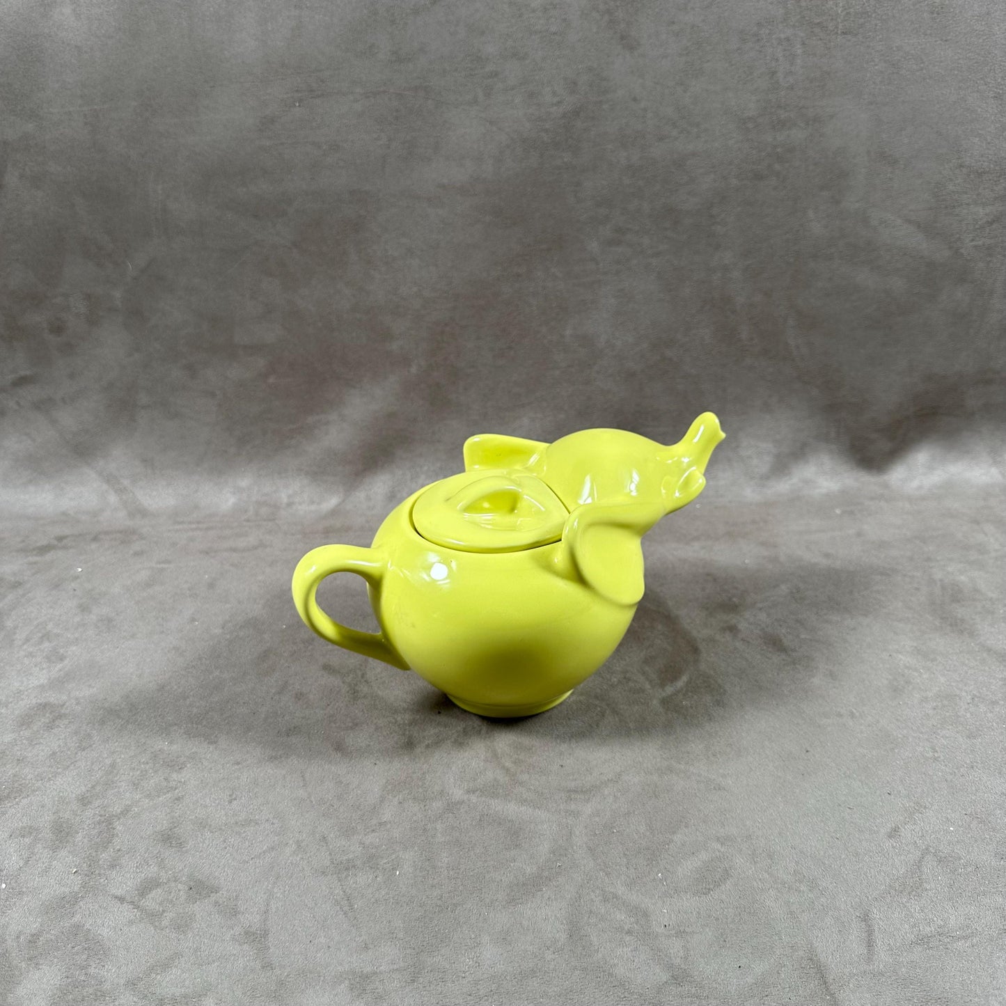 Beautiful green ceramic teapot in the shape of an elephant Made in France