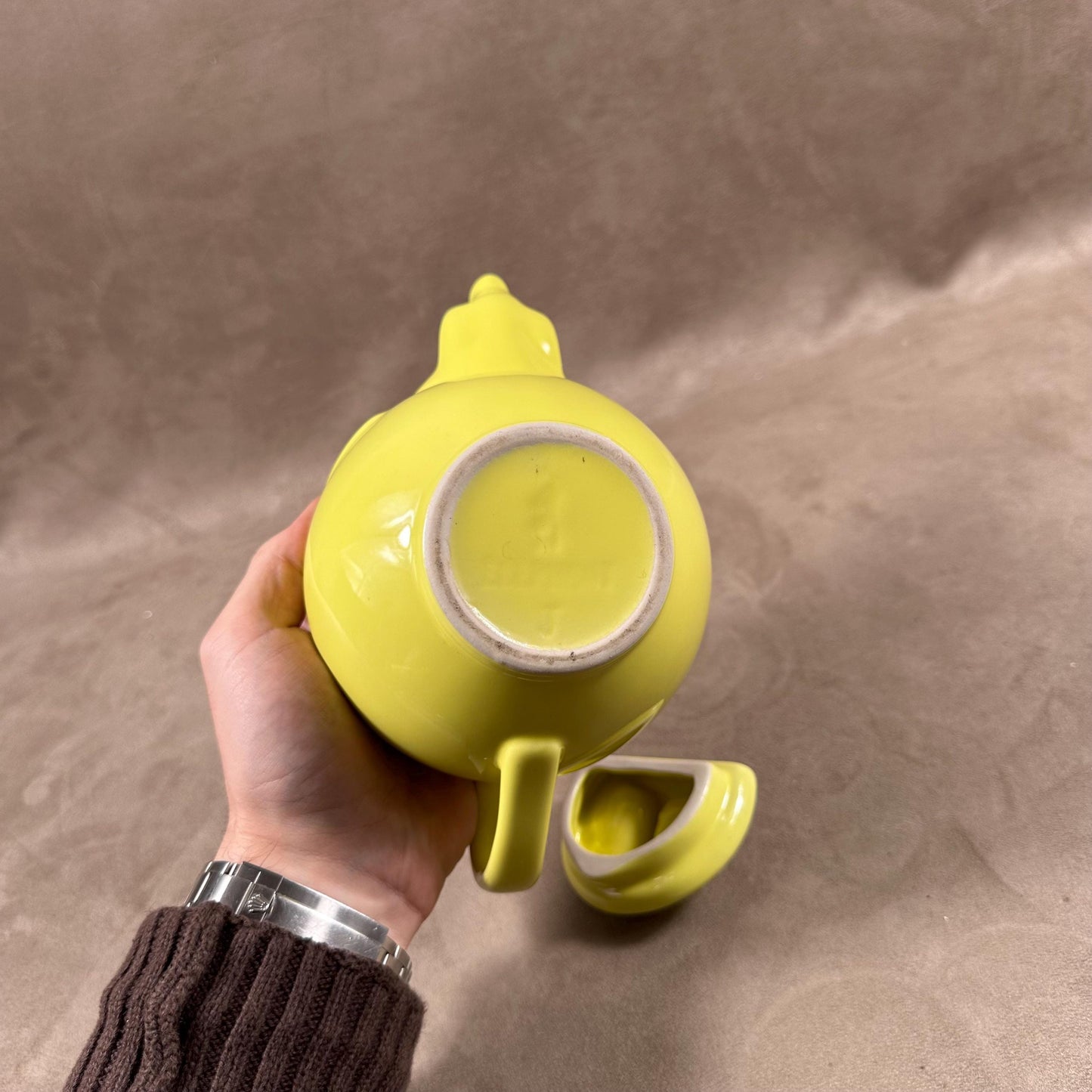 Beautiful green ceramic teapot in the shape of an elephant Made in France