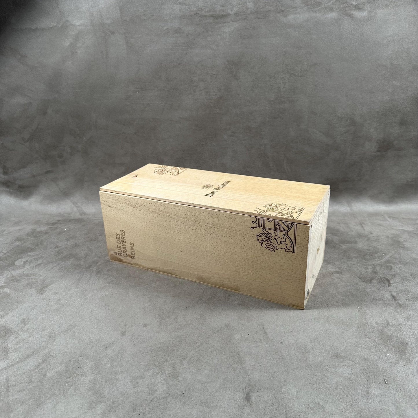 Caisse en Bois pour Bouteille de Champagne Dom Ruinart, Made in France, Vintage 1990