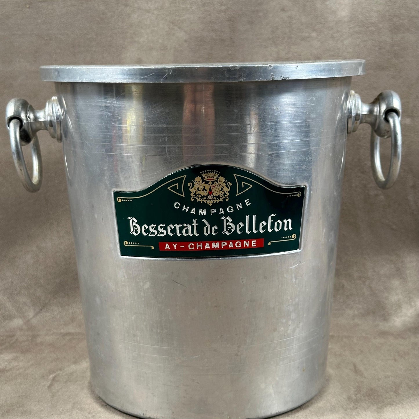 Seau à champagne en aluminium  Champagne Besserat de Bellefon vintage Made in France