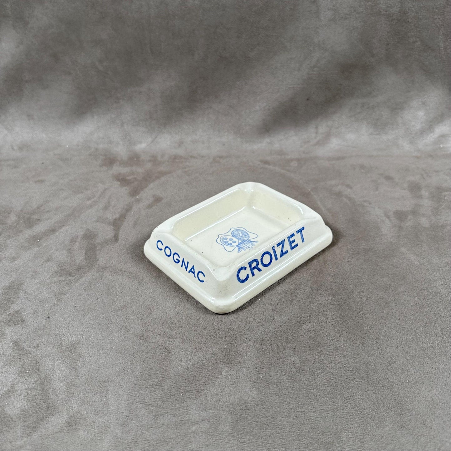 Digoin Sarreguemines earthenware ashtray for Cognac CROIZET vintage Made in France