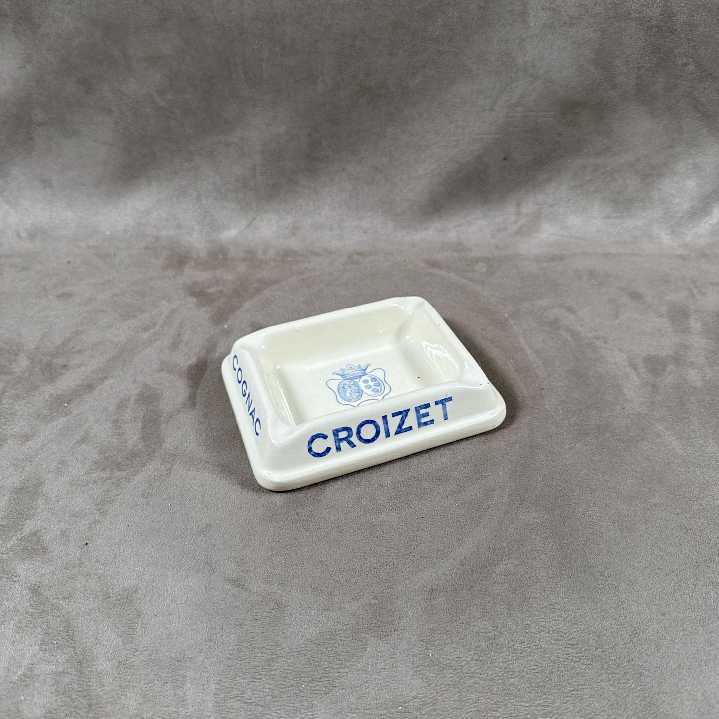 Cendrier en faience de Digoin Sarreguemines pour Cognac CROIZET vintage Made in France