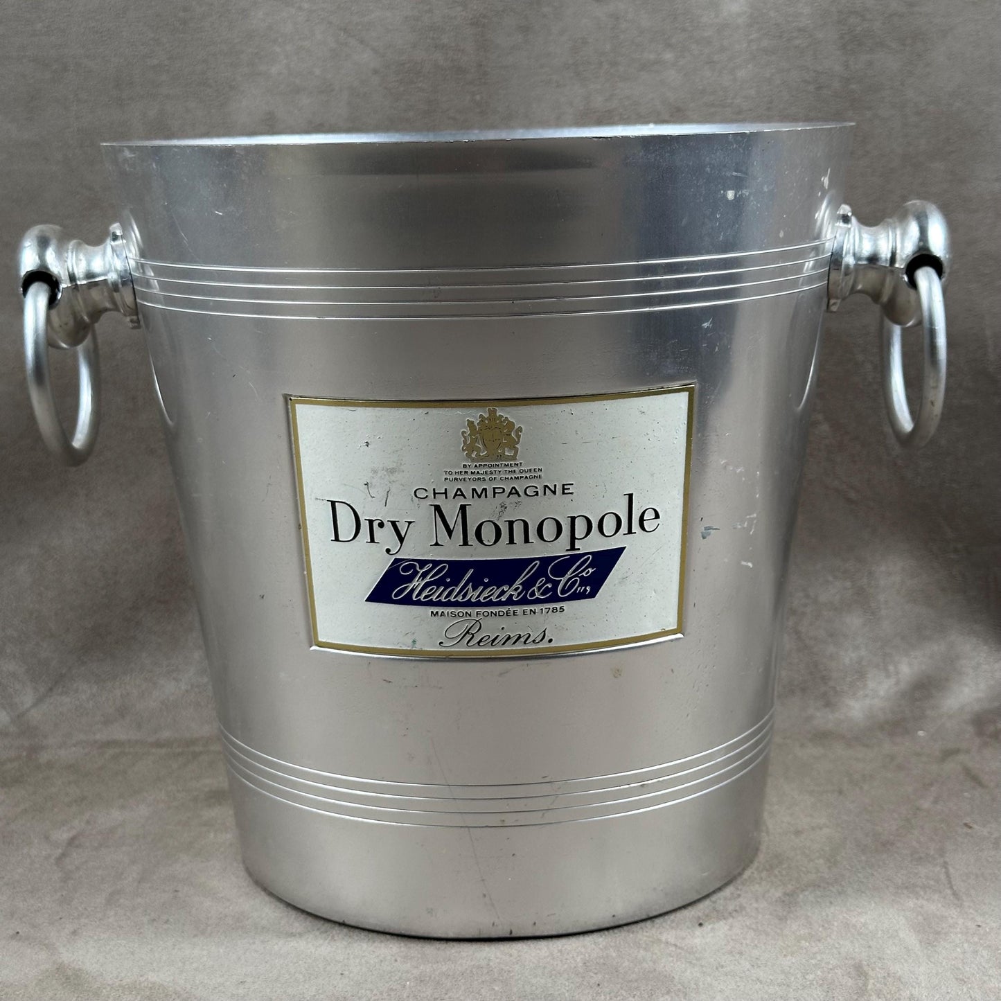 Seau à champagne Heidsieck&Co Dry Monopole en métal vintage