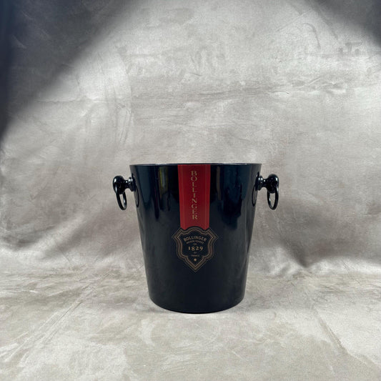 Seau à champagne Bollinger aluminium noir et rouge Made in France Années 1990