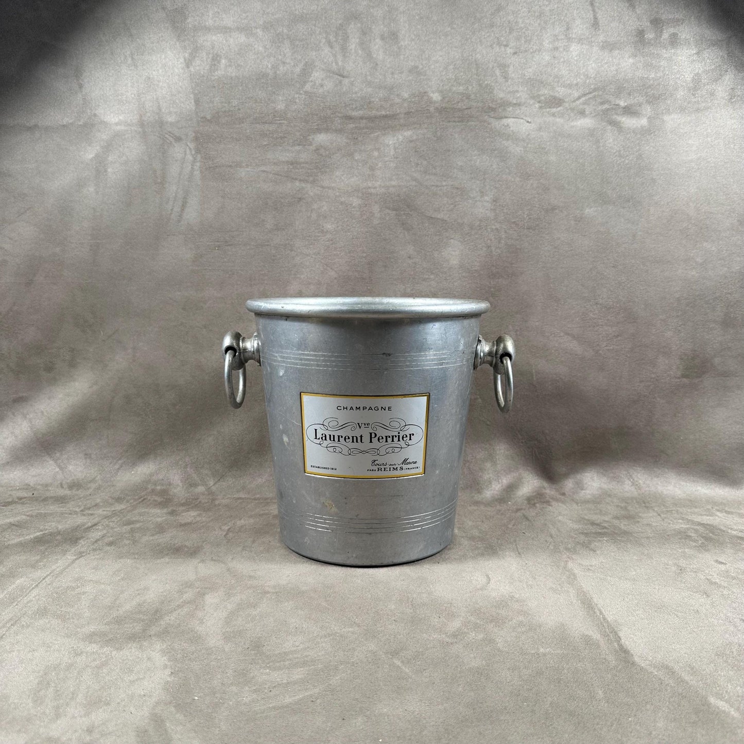 Seau à champagne en aluminium Laurent-Perrier vintage made in france Années 1970