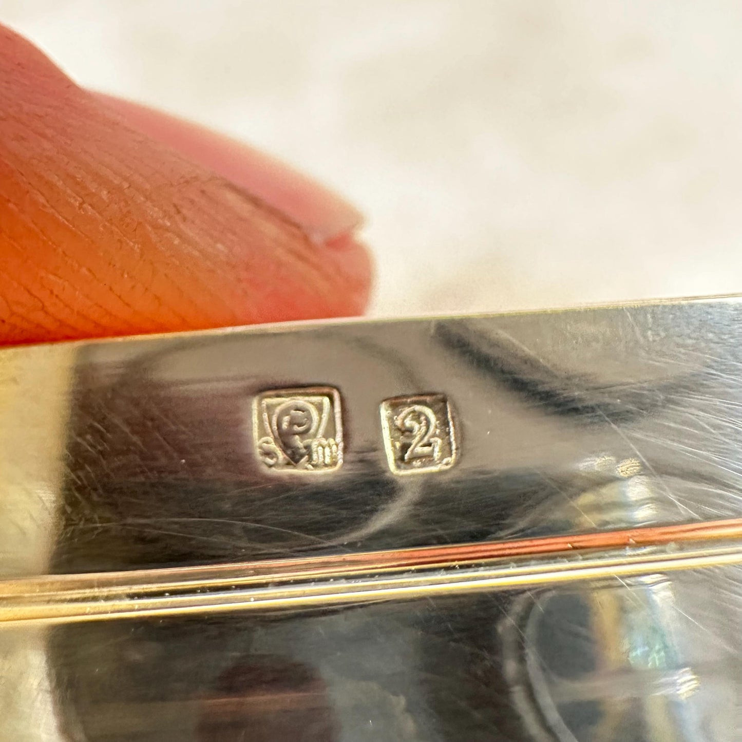 Set of 2 Saint Medard napkin rings in silver metal Monsieur Madame vintage couple romantic wedding gift 1900