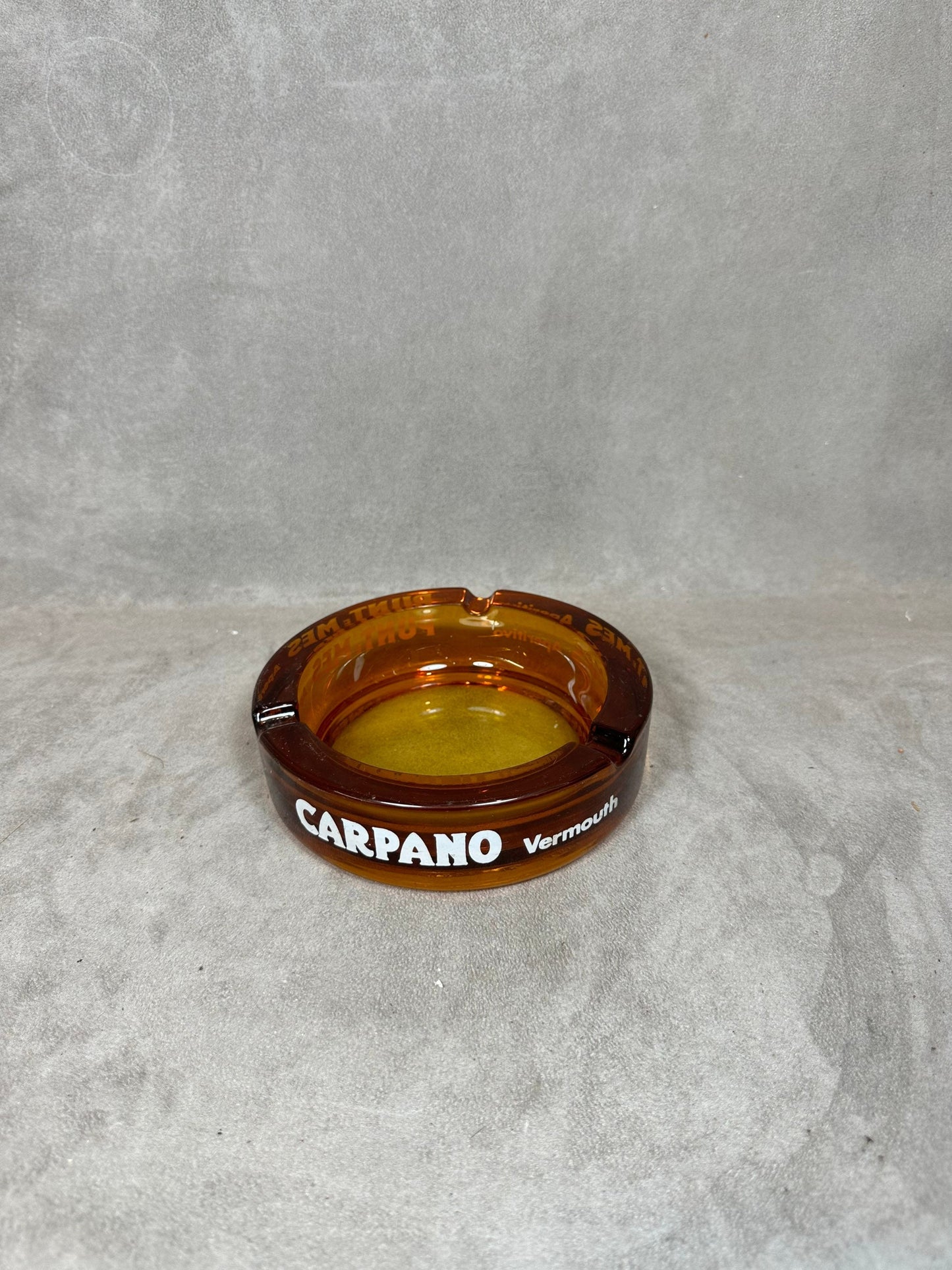 Glass Advertising Ashtray, Carpano Vermouth, Made in France, Vintage 1980