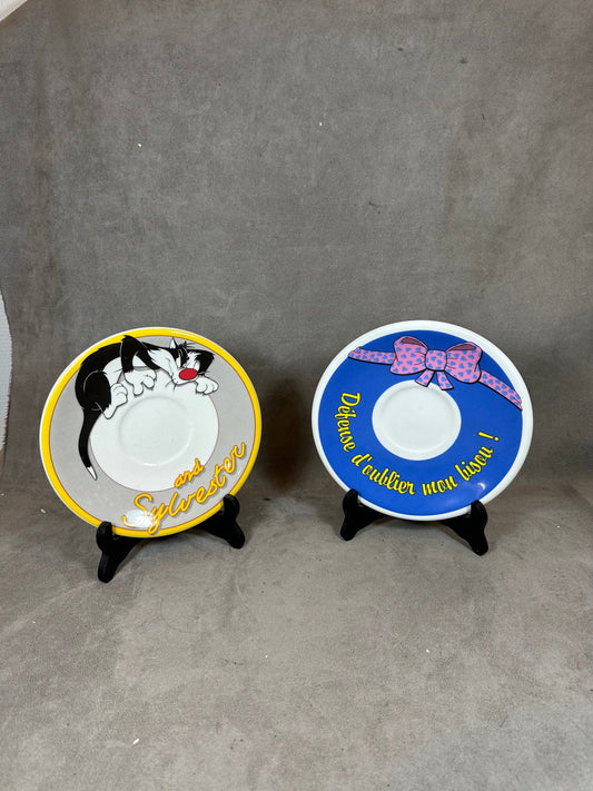 Set of 2 vintage plates Tweety Bird Vintage Looney Tunes Tweety Bird 1990