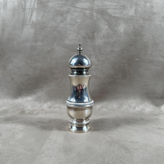 Vintage pepper mill in silver metal with goldsmith's mark Made in France