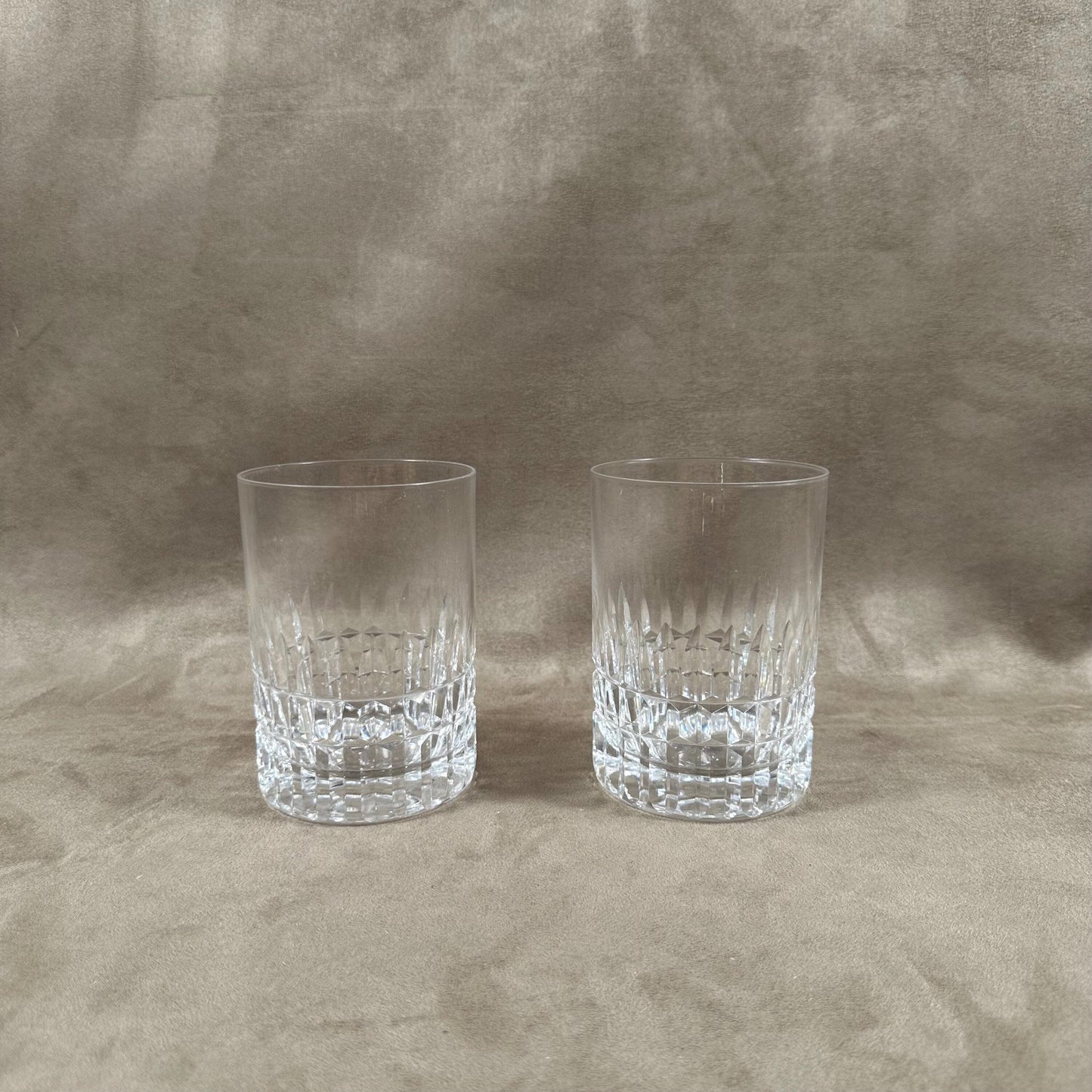 RARE Set of 2 vintage Daum France crystal whisky glasses Made in France