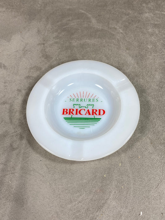 Glass Advertising Ashtray, Bricard Locks, Made in France, Vintage 1980