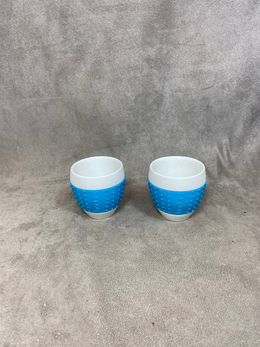 Set of 2 Porcelain Cups, Bodum, Switzerland, Vintage 2000