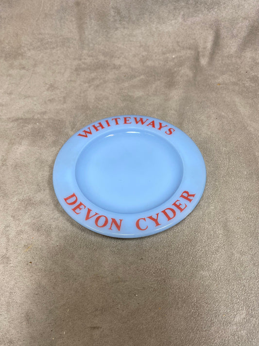 Glass Advertising Ashtray, Whiteways Devon Cyder, by Regicor, Made in England, Vintage 1980