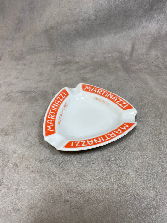 Porcelain Advertising Ashtray, Martinazzi Aperitif Bitter, Made in Swiss, Vintage 1970