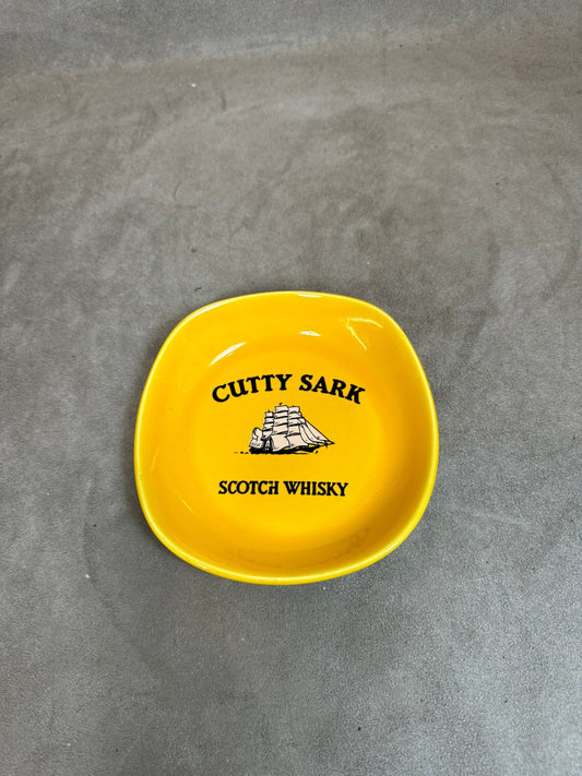 Cutty Sark Scotch Whisky Earthenware Ashtray, by Hancock Corfield &amp; Waller ltd, Made in Great Britain, Vintage 1970