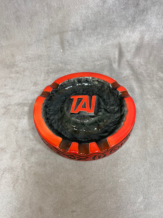 Earthenware Advertising Ashtray, TAI Intercontinental Air Transport Airline, By Simard, Made in France, Vintage 1960