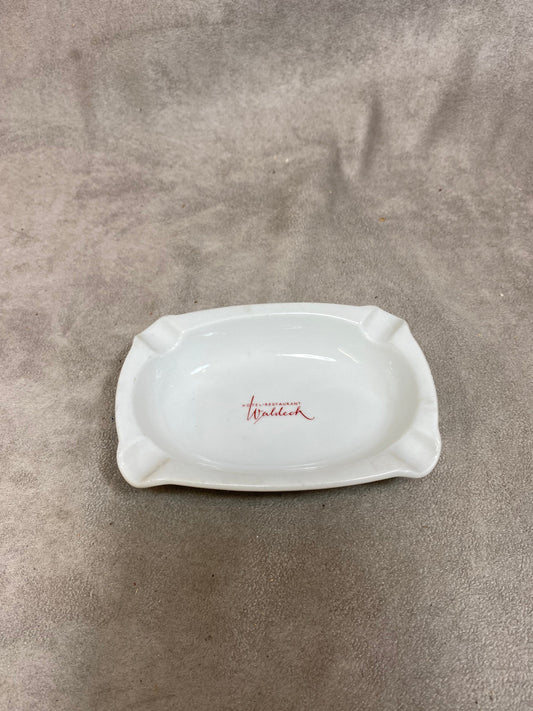 Porcelain Advertising Ashtray, Hotel Restaurant Waldeck, by Bauscher Weiden Bavaria, Made in Germany, Vintage 1970