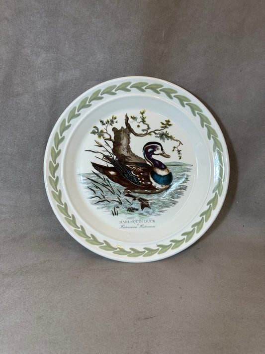 Earthenware Plate, Harlequin Duck, by Portmeirion, Made in England, Vintage 1970