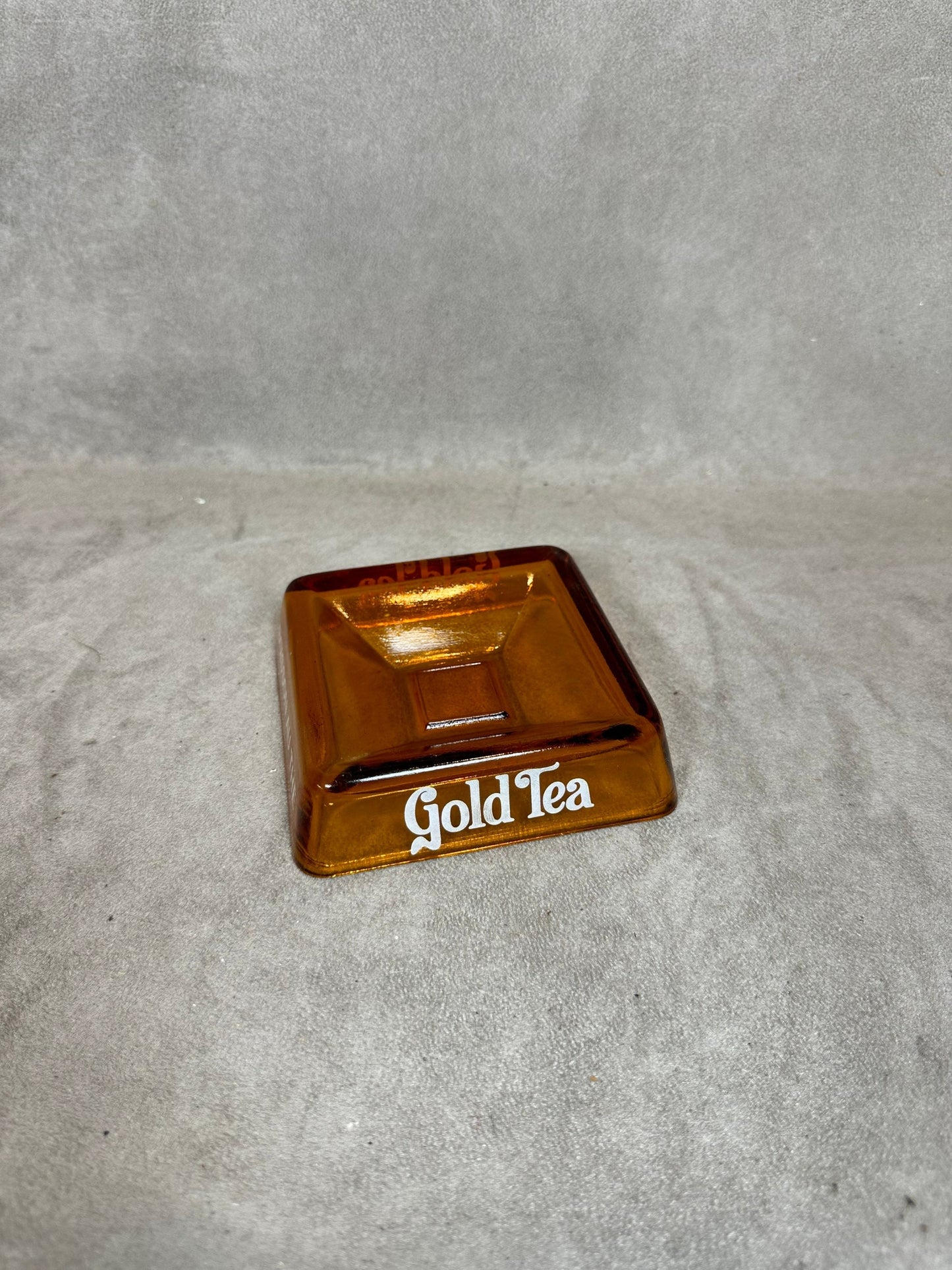 Advertising Glass Ashtray, Gold Tea Tea Drink, Made in France, Vintage 1970