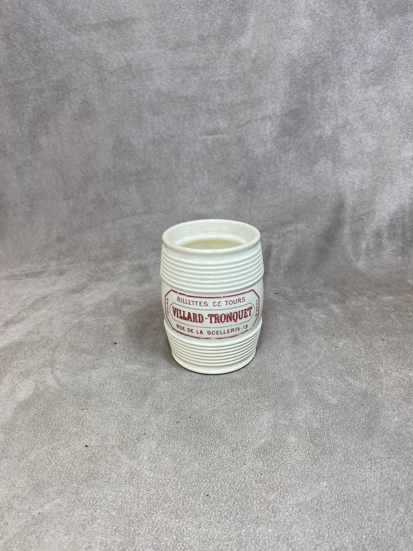 Steinguttopf, Rillettes de Tours Villard-Tronquet, Hergestellt in Frankreich, Vintage 1970